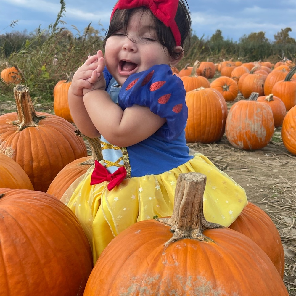 Snow White Inspired Baby Costume with Red and Yellow Accents